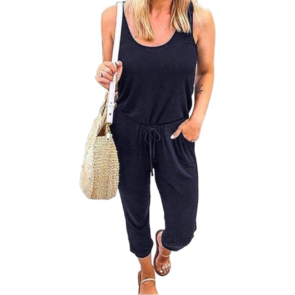 Reoria Women Sleeveless Tank Top Jumpsuit Romper